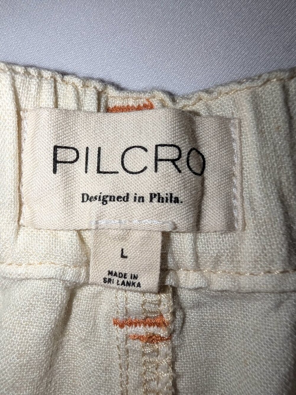 Pilcro | Anthropologie Slim Linen Beach Cargo Pants Ivory | Size Large - Picture 5 of 16